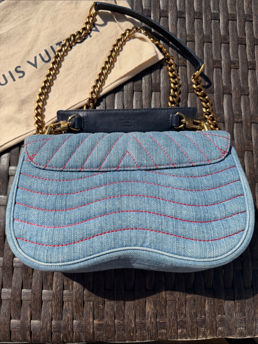 NWOT Louis Vuitton Monogram Denim New Wave Crossbody Bag MM - Picture 5 of 11